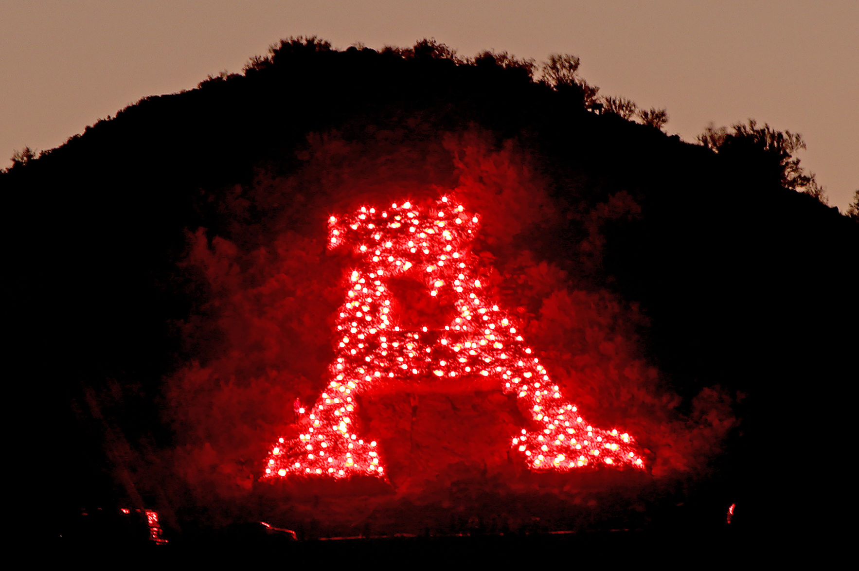 Lighting of 'A' Mountain